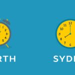 How many hours is Perth behind Sydney